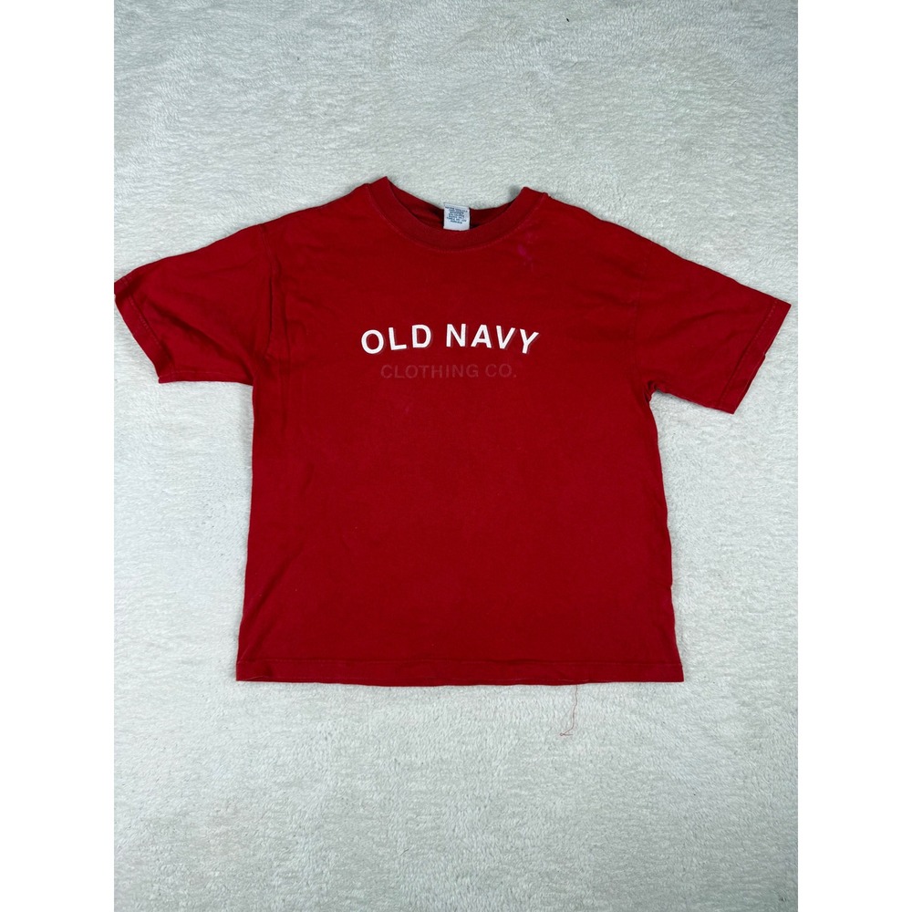 Old Navy T-Shirt Kids S Red 90's Y2K Vintage Logo Graphic Tee Made in USA Cotton
